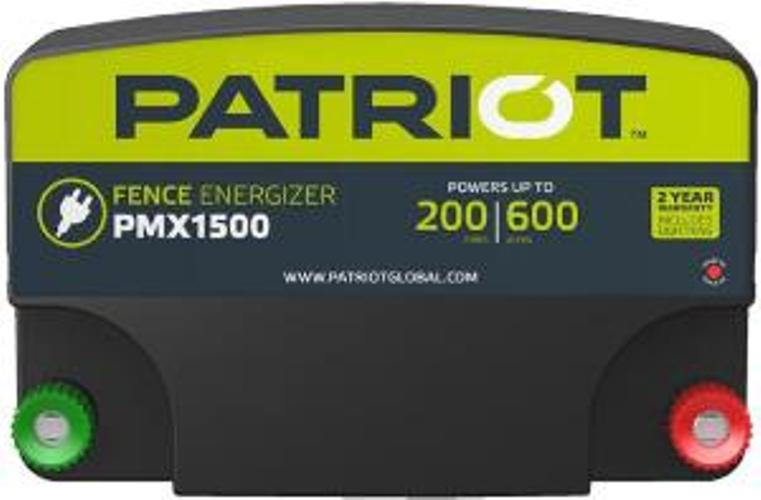 PATRIOT PMX 1500 110V AC Powered Fence Charger, 200 Mile / 600 Acre –  Speedrite Electric Fence Chargers / Energizers & Tru-Test Livestock Scales  from Valley Farm Supply